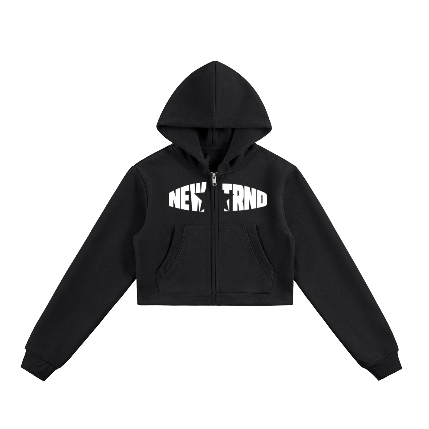 Women Essential Cropped Zip-Up Hoodie