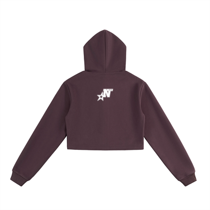 Women Essential Cropped Zip-Up Hoodie